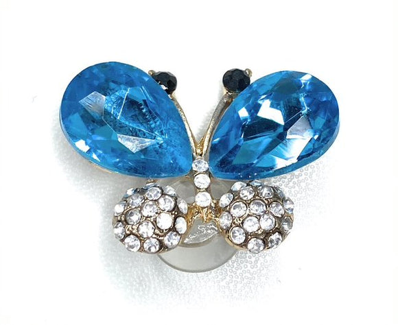 Blue Crystal Butterfly Shoe Charm