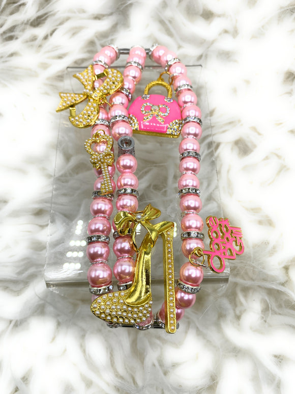 Pink Princess Beads Apple Watch Charm Band
