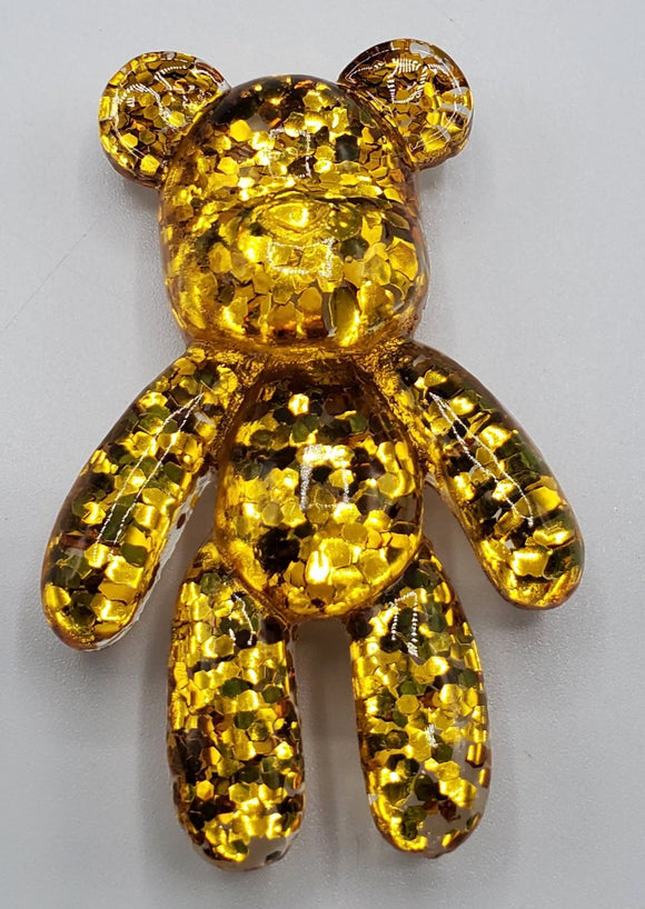 Gold Teddy Bear Shoe Charm