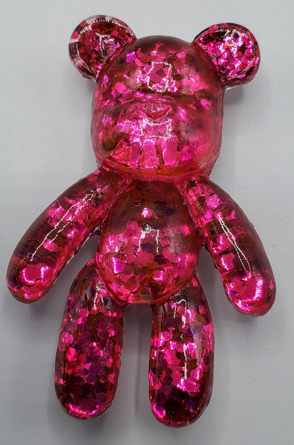 Dark Pink Teddy Bear Shoe Charm