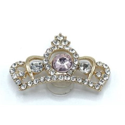 Sparkling Crown with Pink Rhinestones Shoe Charm