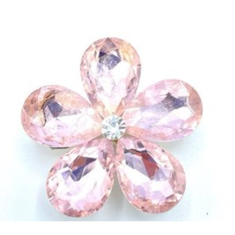 Pink Crystal Flower Shoe Charm