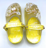 Lemonade Yellow Translucent Crocs with Designer Charms