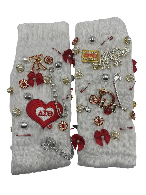 Delta Sigma Theta Junk Socks (Adult Shoe Size 7-8)