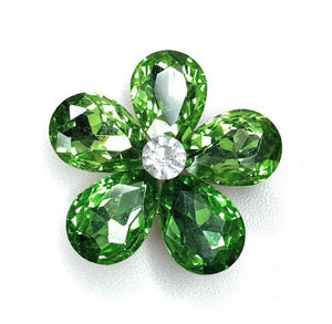 Green Crystal Flower Shoe Charm