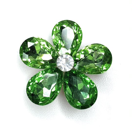 Green Crystal Flower Shoe Charm