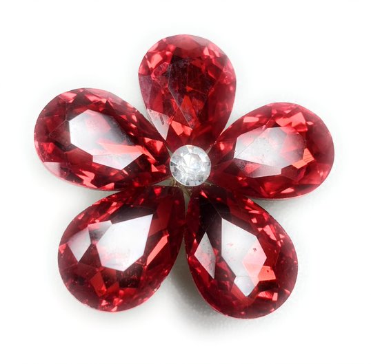 Red Crystal Flower Shoe Charm