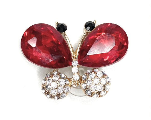 Red Crystal Butterfly Croc Charm
