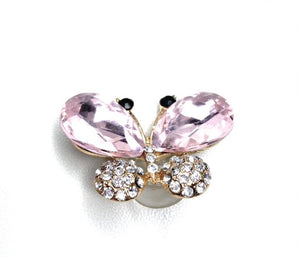 Pink Crystal Butterfly Croc Charm
