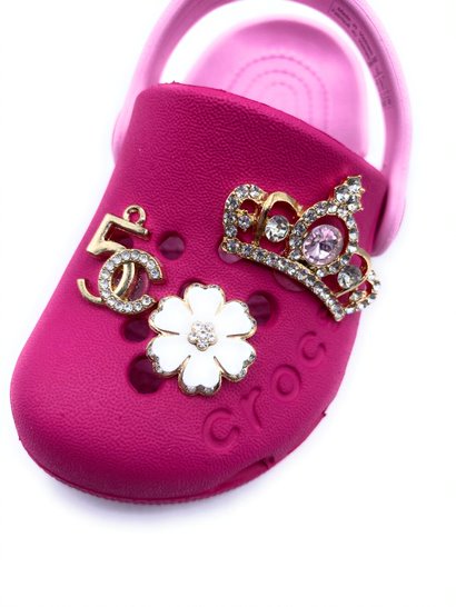 2PC Brand Shoes Charms Designer Croc Charms Bling Rhinestone Girl Gift Clog  Decaration Metal Love JIBZ Butterfly Accessories - AliExpress
