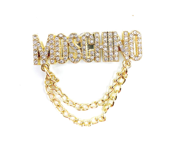 MOSCHINO Gold Studded Chain Croc Charm