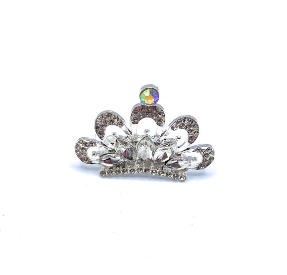 Silver Studded Crystal Crown Shoe Charm