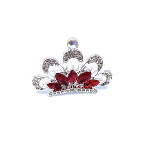 Red Studded Crystal Crown Shoe Charm