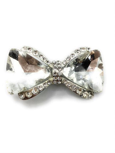 Clear Crystal Studded Bow Shoe Charm