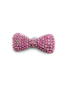 Pink Studded Bow Shoe Charm