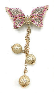 Light Pink Studded Butterfly with Pear Drop Croc Charm