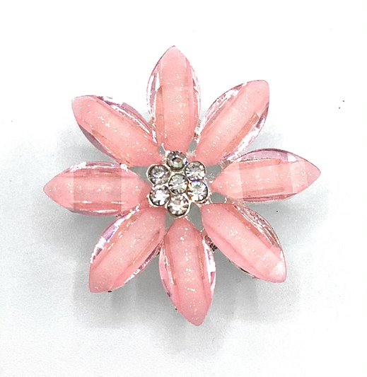 Pink Crystal Rhinestone Flower Shoe Charm