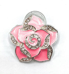 Pink Studded Rose Flower Shoe Charm