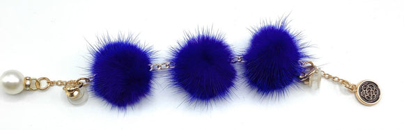 Blue Fur Chain Shoe Charm