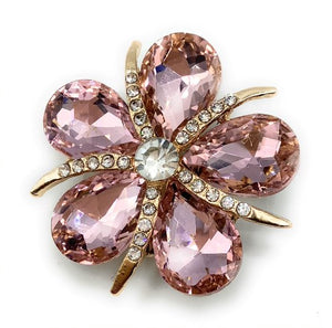 Pink Crystal Studded Flower Shoe Charm