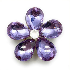 Purple CRYSTAL FLOWER SHOE CHARM