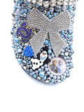 Custom Frozen Fleece Blue Full Bling Clogs With Designer Charms