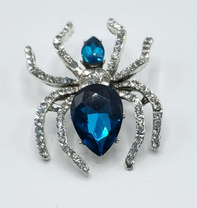 Sparkling Spider with Blue Crystal Croc Charm