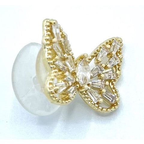 Gold Studded Butterfly Croc Charm