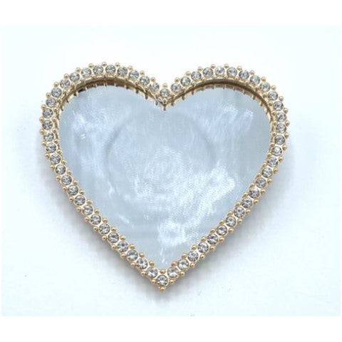 Gold Studded Mirror Heart Shoe Charm
