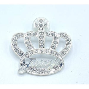 Silver Juicy Crown with Rhinestones Shoe Charm