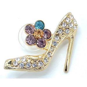 Sparkling Shoe with Multi Colored Flower Shoe Charm