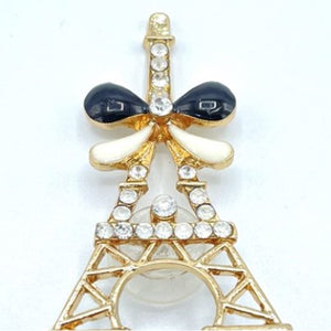 Eiffel Tower with Black and White Ribbon Shoe Charm
