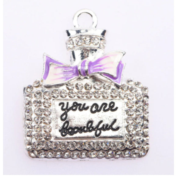 You are Beautiful Violet Silver Bottle Croc Charm