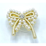 Ribbon with White Pearls Shoe Charm