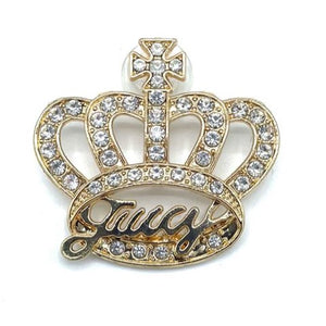 Gold Juicy Crown with Rhinestones Shoe Charm