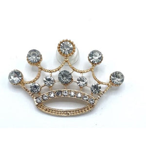 Gold Crown with Rhinestones Shoe Charm