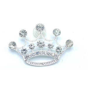 Silver Crown with Rhinestones Shoe Charm
