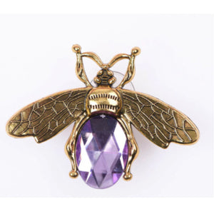 Big Bee with Violet Crystal Shoe Charm