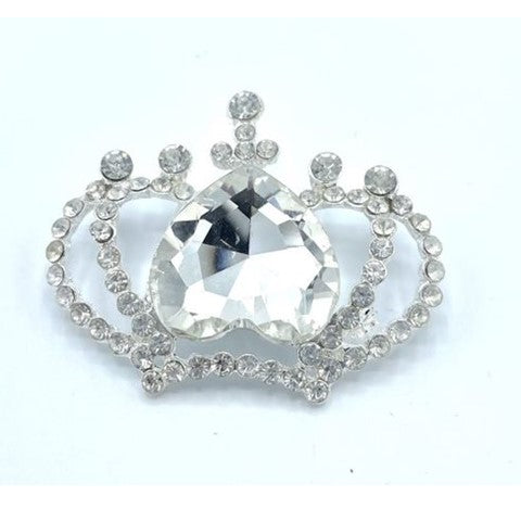 Silver Studded Crown with Big Crystal Shoe Charm