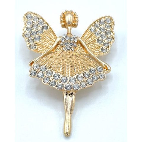 Gold Ballerina Butterfly Shoe Charm