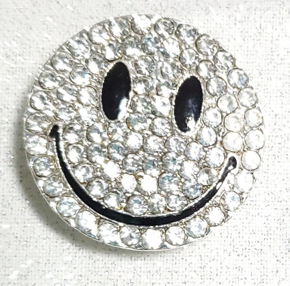 Silver Sparkling Smiley Shoe Charm