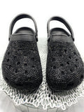 Bling Black Rhinestone Clogs Adult