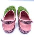 Bling Pink Shoe With Green Rhinestone Clogs Adults