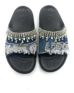 JEAN BLING BLACK SANDALS