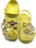 Yellow Translucent Crocs with Designer Charms