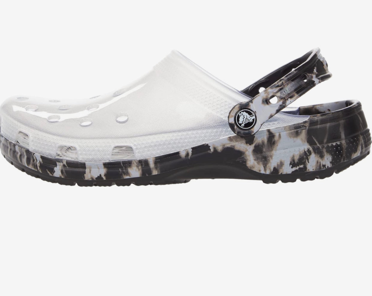 Black White online Tie Dye Translucent Crocs