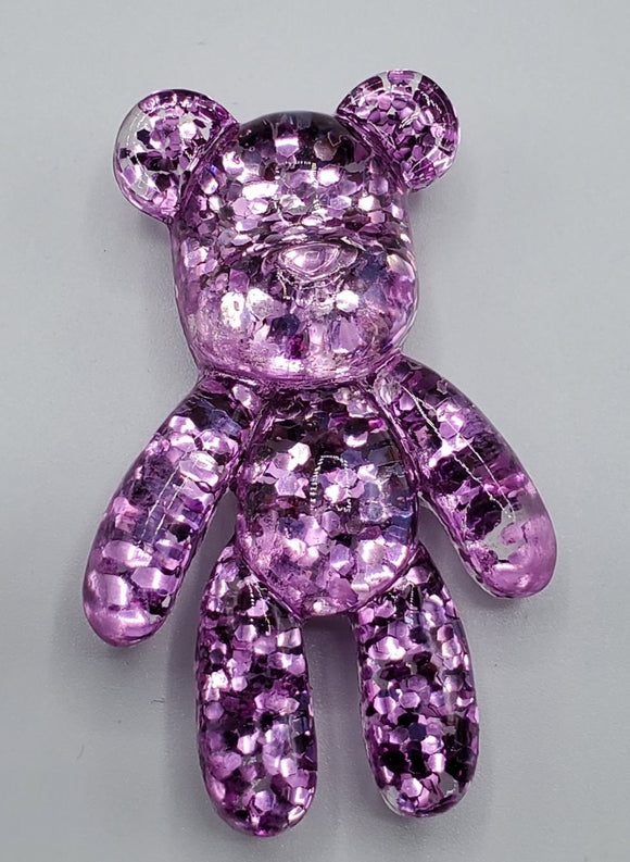 Violet Teddy Bear Shoe Charm