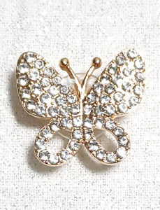 Gold Rhinestone Studded Butterfly Croc Charm