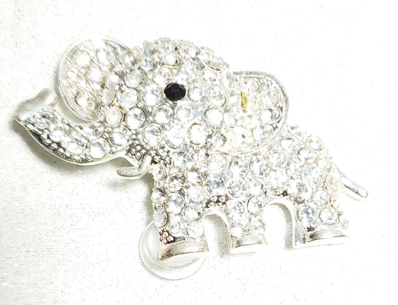 Silver Elephant with Rhinestones Croc Charm